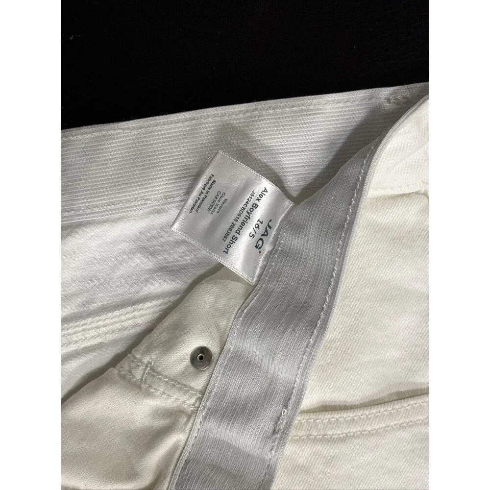 JAG Women's Alex Mid Rise Boyfriend Shorts White Denim Size 16 Inseam 5 - Picture 5 of 9